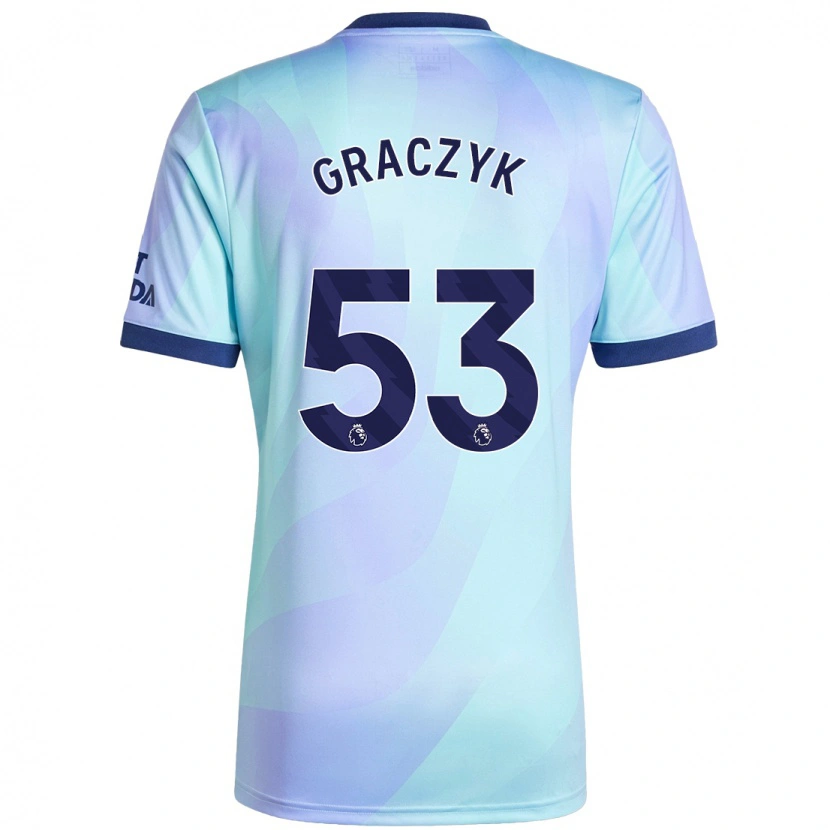 Danxen Barn Hubert Graczyk #53 Aqua Tredjesatsen Matchtröjor 2024/25 Tröjor T-Tröja
