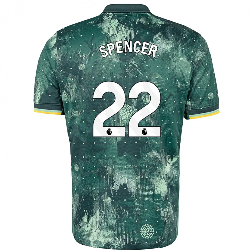 Danxen Barn Rebecca Spencer #22 Mintgrön Tredjesatsen Matchtröjor 2024/25 Tröjor T-Tröja