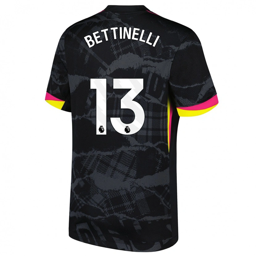 Danxen Barn Marcus Bettinelli #13 Svart Rosa Tredjesatsen Matchtröjor 2024/25 Tröjor T-Tröja