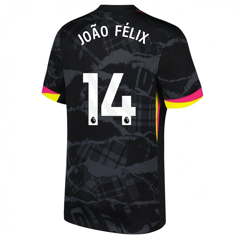 Danxen Barn João Félix #14 Svart Rosa Tredjesatsen Matchtröjor 2024/25 Tröjor T-Tröja