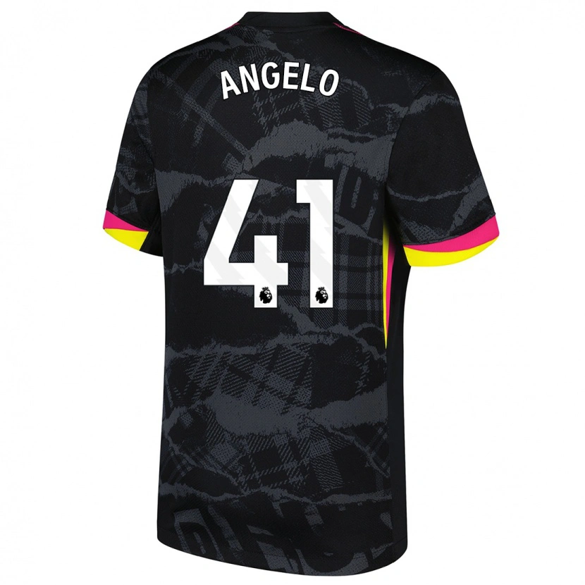 Danxen Barn Ângelo #41 Svart Rosa Tredjesatsen Matchtröjor 2024/25 Tröjor T-Tröja