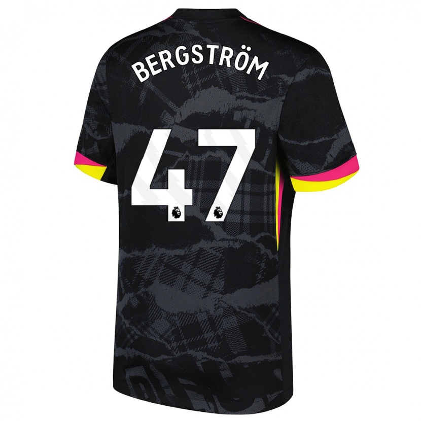 Danxen Barn Lucas Bergström #47 Svart Rosa Tredjesatsen Matchtröjor 2024/25 Tröjor T-Tröja