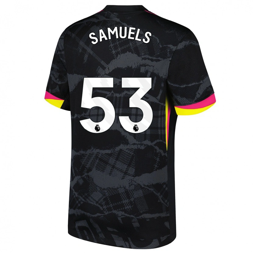 Danxen Barn Ishé Samuels-Smith #53 Svart Rosa Tredjesatsen Matchtröjor 2024/25 Tröjor T-Tröja