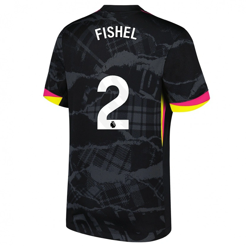 Danxen Barn Mia Fishel #2 Svart Rosa Tredjesatsen Matchtröjor 2024/25 Tröjor T-Tröja