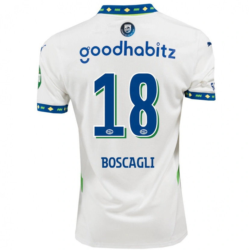 Danxen Barn Olivier Boscagli #18 Vit Mörkblå Tredjesatsen Matchtröjor 2024/25 Tröjor T-Tröja