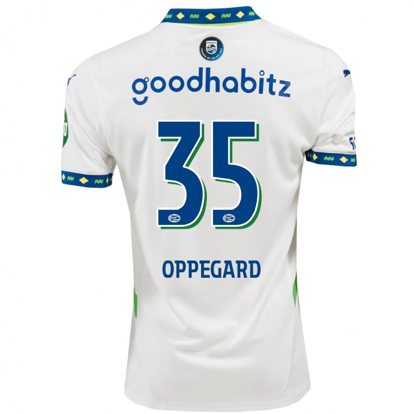 Danxen Barn Fredrik Oppegård #35 Vit Mörkblå Tredjesatsen Matchtröjor 2024/25 Tröjor T-Tröja