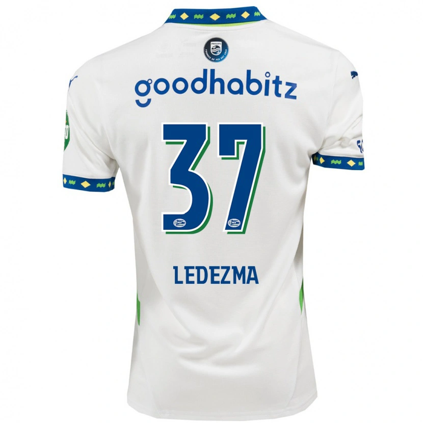 Danxen Barn Richard Ledezma #37 Vit Mörkblå Tredjesatsen Matchtröjor 2024/25 Tröjor T-Tröja