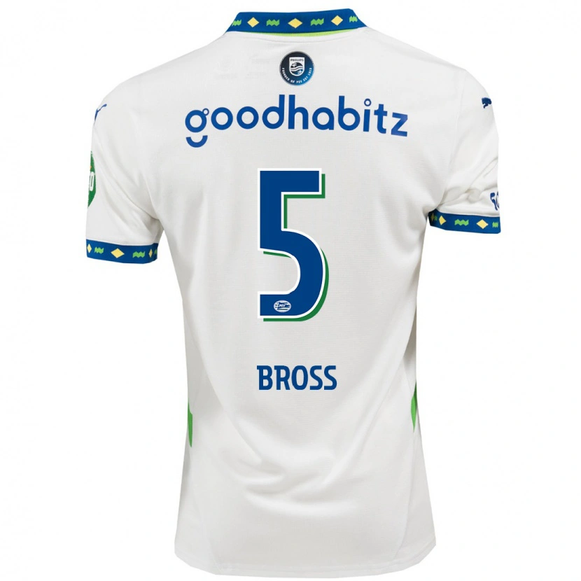 Danxen Barn Melanie Bross #5 Vit Mörkblå Tredjesatsen Matchtröjor 2024/25 Tröjor T-Tröja