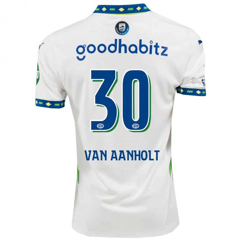 Danxen Barn Patrick Van Aanholt #30 Vit Mörkblå Tredjesatsen Matchtröjor 2024/25 Tröjor T-Tröja