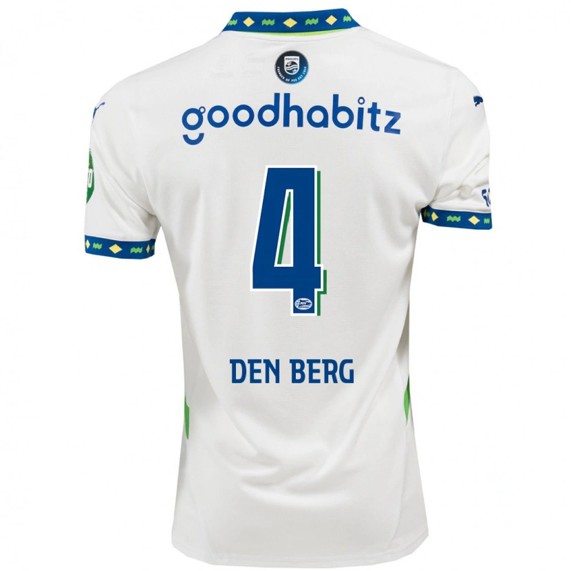 Danxen Barn Mandy Van Den Berg #4 Vit Mörkblå Tredjesatsen Matchtröjor 2024/25 Tröjor T-Tröja