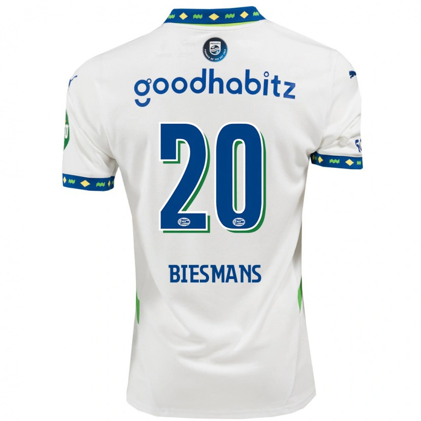 Danxen Barn Julie Biesmans #20 Vit Mörkblå Tredjesatsen Matchtröjor 2024/25 Tröjor T-Tröja