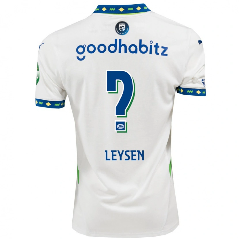 Danxen Barn Fedde Leysen #0 Vit Mörkblå Tredjesatsen Matchtröjor 2024/25 Tröjor T-Tröja