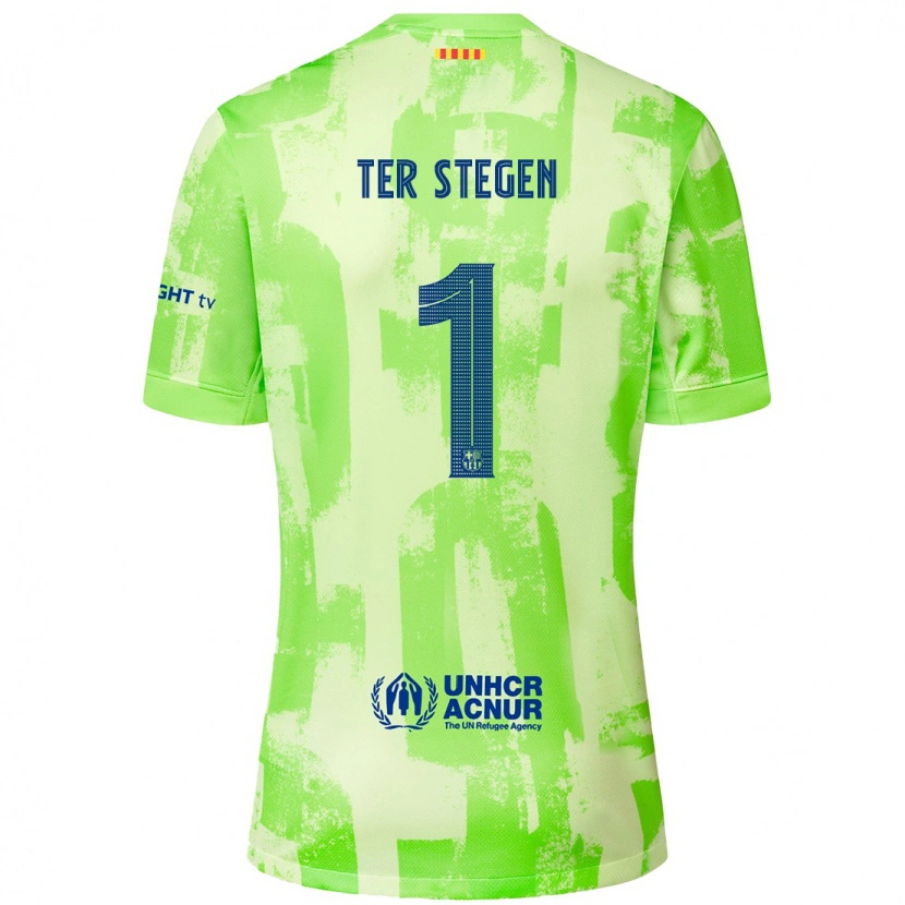 Danxen Barn Marc-André Ter Stegen #1 Kalk Tredjesatsen Matchtröjor 2024/25 Tröjor T-Tröja