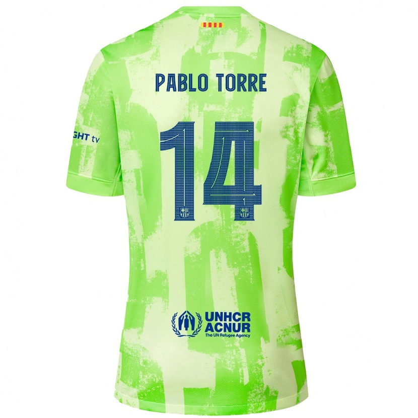 Danxen Barn Pablo Torre #14 Kalk Tredjesatsen Matchtröjor 2024/25 Tröjor T-Tröja