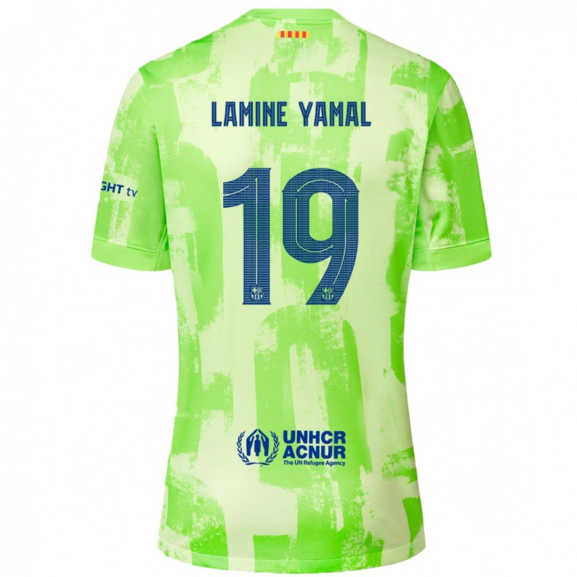 Danxen Barn Lamine Yamal #19 Kalk Tredjesatsen Matchtröjor 2024/25 Tröjor T-Tröja