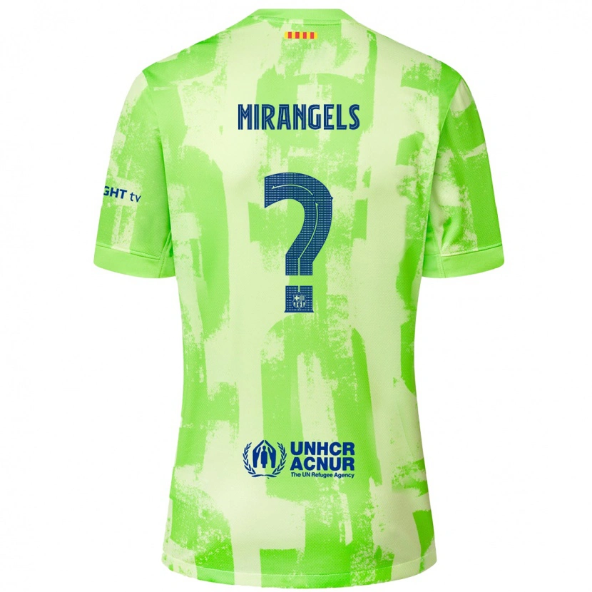 Danxen Barn Xavi Miràngels #0 Kalk Tredjesatsen Matchtröjor 2024/25 Tröjor T-Tröja