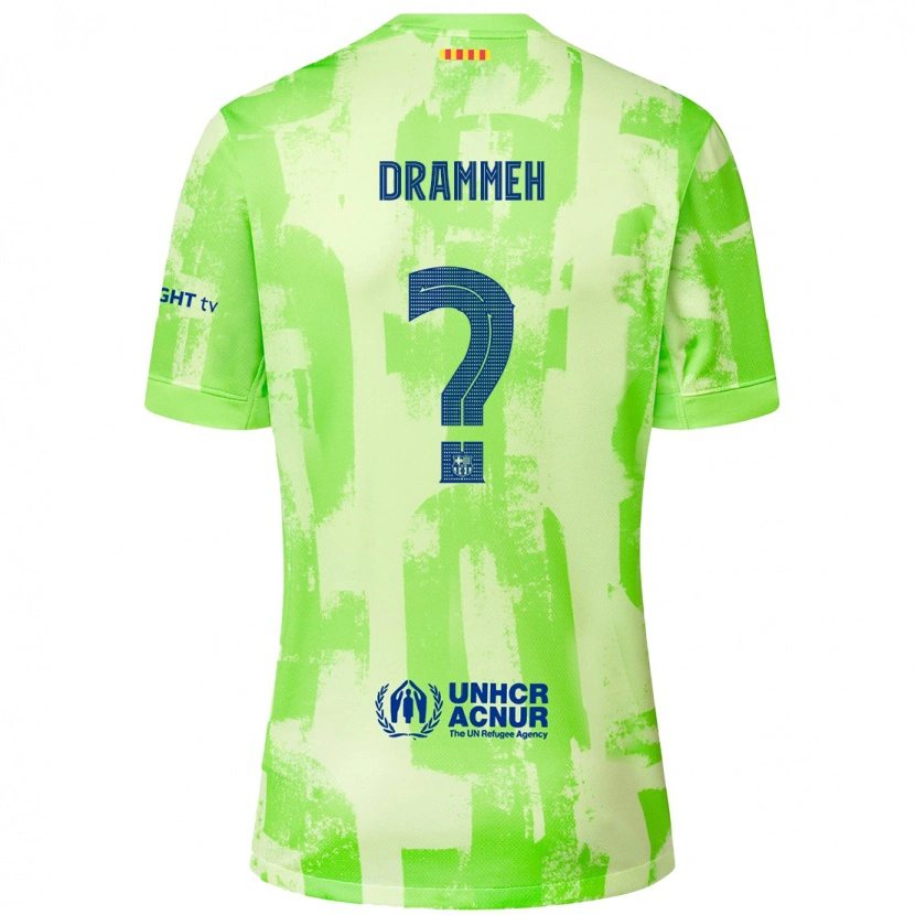 Danxen Barn Alieu Drammeh #0 Kalk Tredjesatsen Matchtröjor 2024/25 Tröjor T-Tröja