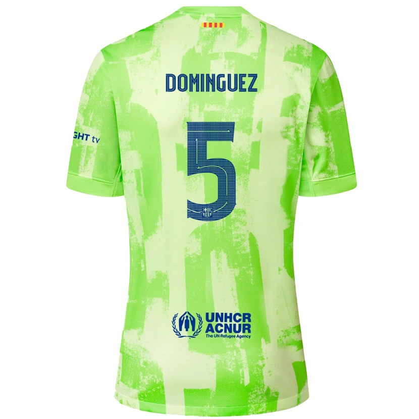 Danxen Barn Sergi Domínguez #5 Kalk Tredjesatsen Matchtröjor 2024/25 Tröjor T-Tröja