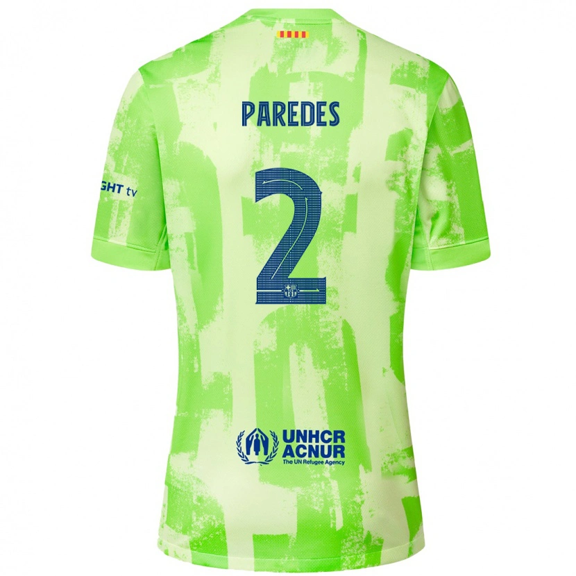 Danxen Barn Irene Paredes #2 Kalk Tredjesatsen Matchtröjor 2024/25 Tröjor T-Tröja