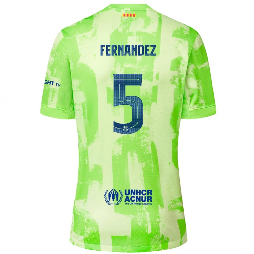Danxen Barn Jana Fernández #5 Kalk Tredjesatsen Matchtröjor 2024/25 Tröjor T-Tröja