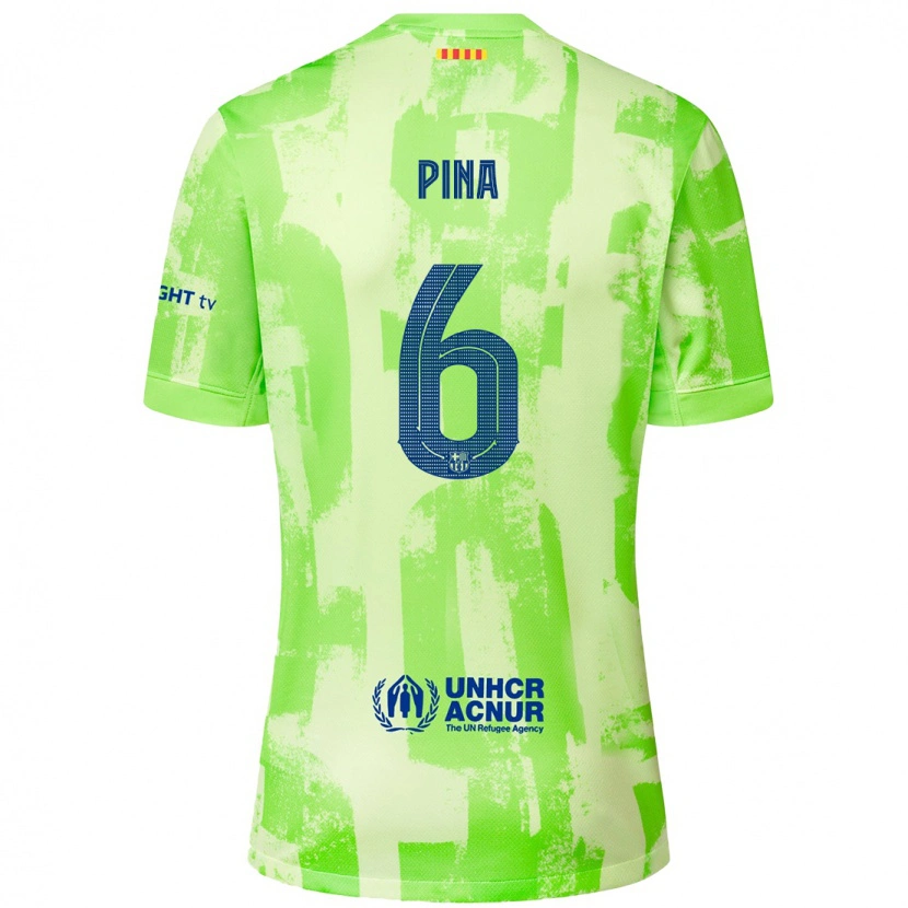 Danxen Barn Clàudia Pina #6 Kalk Tredjesatsen Matchtröjor 2024/25 Tröjor T-Tröja