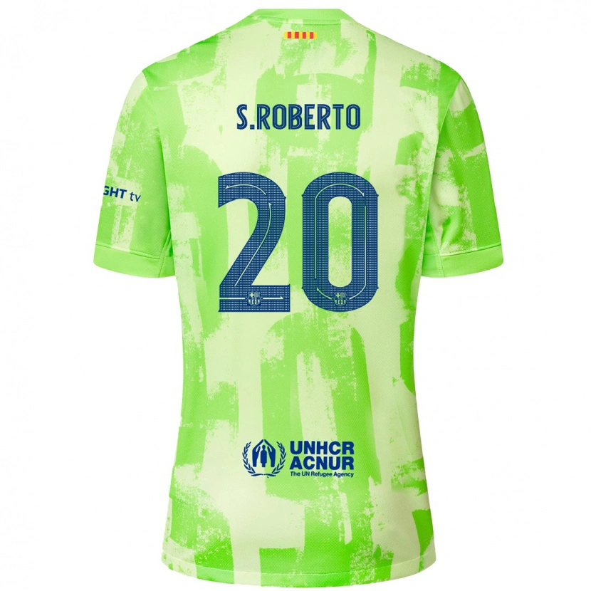 Danxen Barn Sergi Roberto #20 Kalk Tredjesatsen Matchtröjor 2024/25 Tröjor T-Tröja