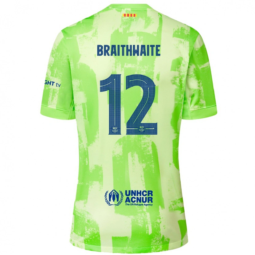 Danxen Barn Martin Braithwaite #12 Kalk Tredjesatsen Matchtröjor 2024/25 Tröjor T-Tröja