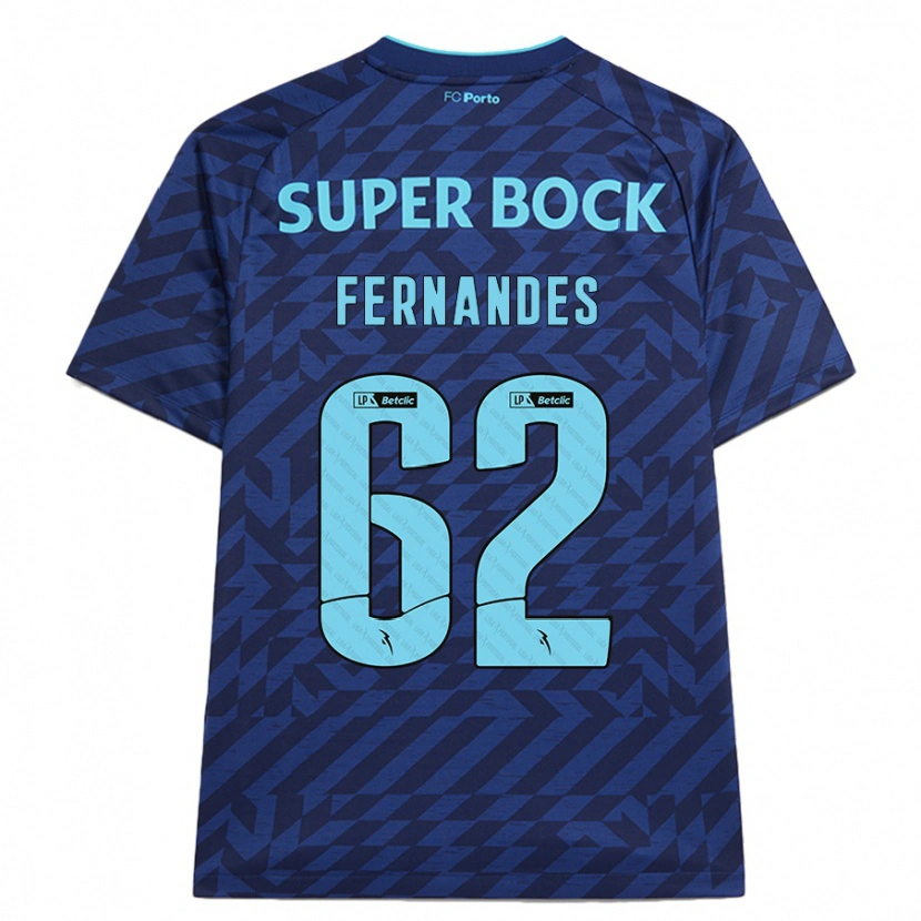 Danxen Barn Rodrigo Fernandes #62 Marinblå Tredjesatsen Matchtröjor 2024/25 Tröjor T-Tröja