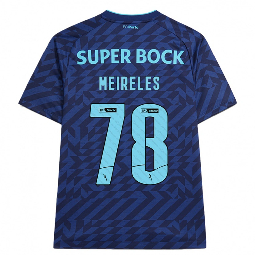 Danxen Barn Jorge Meireles #78 Marinblå Tredjesatsen Matchtröjor 2024/25 Tröjor T-Tröja