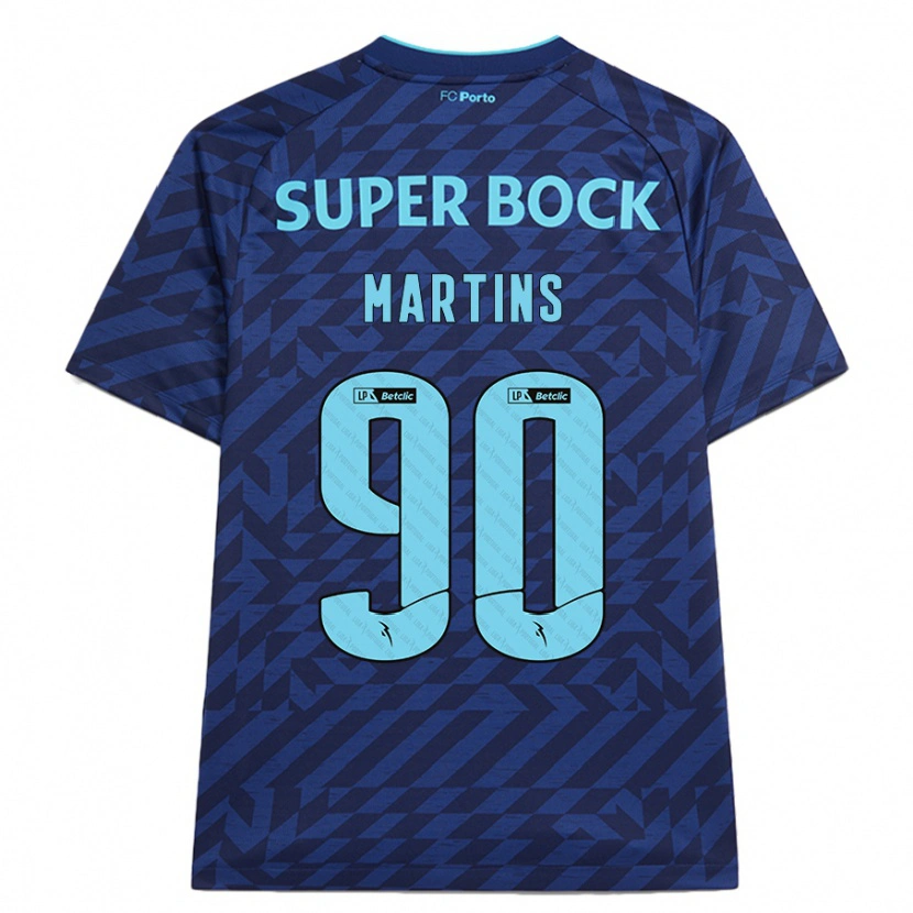 Danxen Barn Gil Martins #90 Marinblå Tredjesatsen Matchtröjor 2024/25 Tröjor T-Tröja