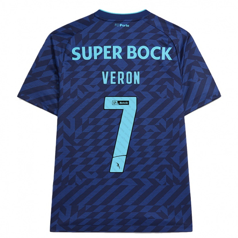 Danxen Barn Gabriel Veron #7 Marinblå Tredjesatsen Matchtröjor 2024/25 Tröjor T-Tröja