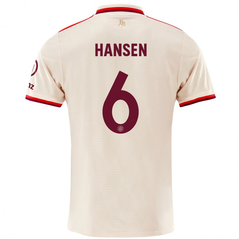 Danxen Barn Tuva Hansen #6 Linne Tredjesatsen Matchtröjor 2024/25 Tröjor T-Tröja