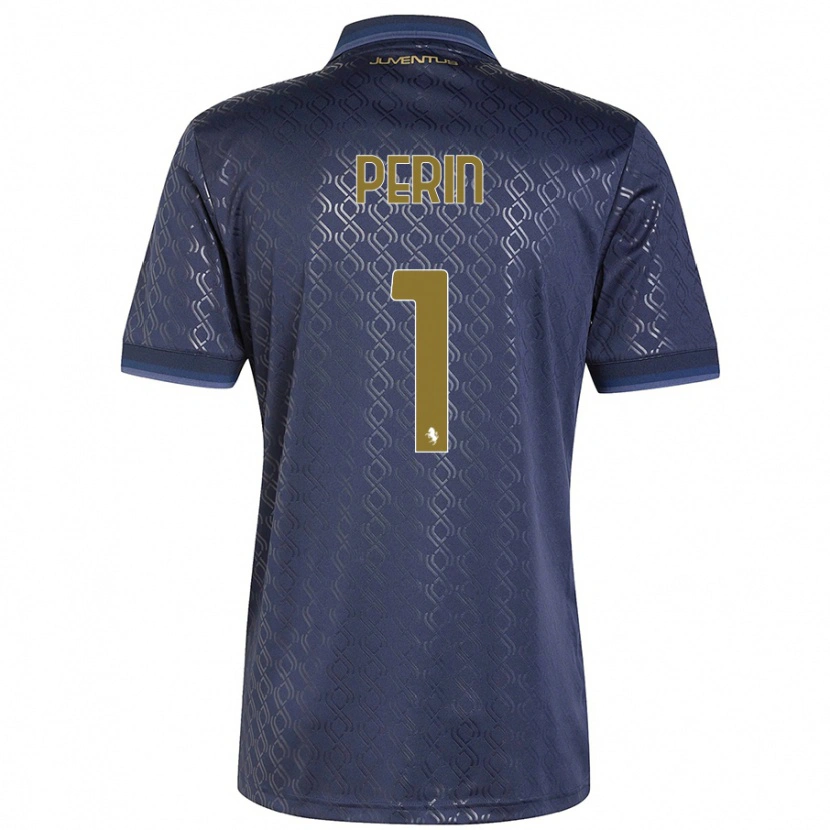 Danxen Barn Mattia Perin #1 Marinblå Tredjesatsen Matchtröjor 2024/25 Tröjor T-Tröja