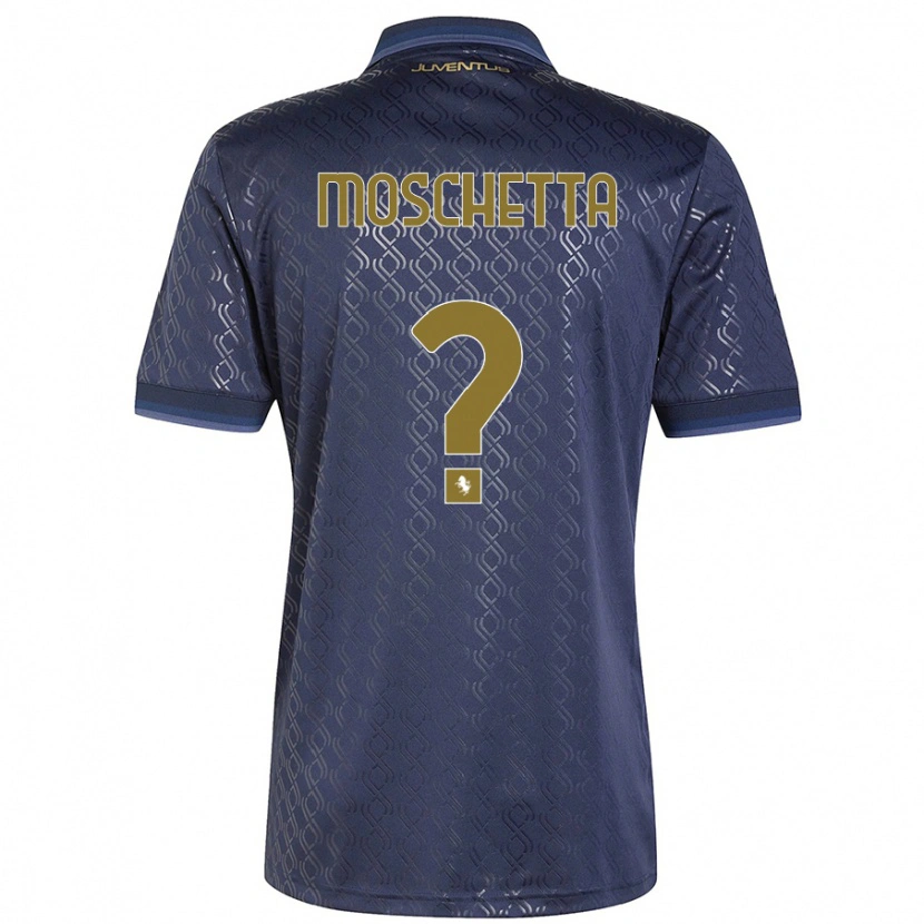 Danxen Barn Lorenzo Moschetta #0 Marinblå Tredjesatsen Matchtröjor 2024/25 Tröjor T-Tröja