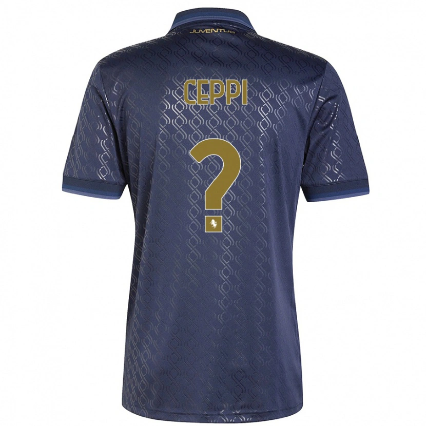 Danxen Barn Paolo Ceppi #0 Marinblå Tredjesatsen Matchtröjor 2024/25 Tröjor T-Tröja