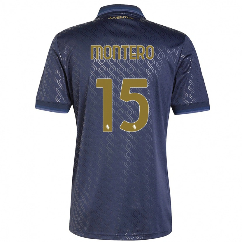 Danxen Barn Alfonso Montero #15 Marinblå Tredjesatsen Matchtröjor 2024/25 Tröjor T-Tröja