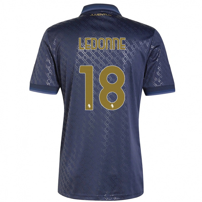 Danxen Barn Nicolò Ledonne #18 Marinblå Tredjesatsen Matchtröjor 2024/25 Tröjor T-Tröja