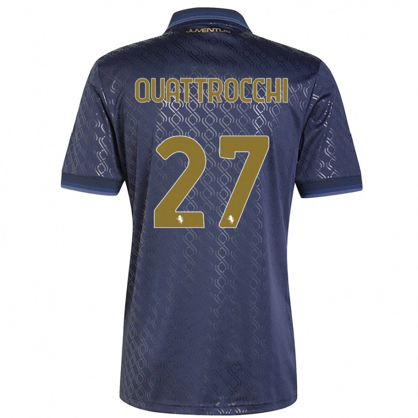 Danxen Barn Juan Ignacio Quattrocchi #27 Marinblå Tredjesatsen Matchtröjor 2024/25 Tröjor T-Tröja