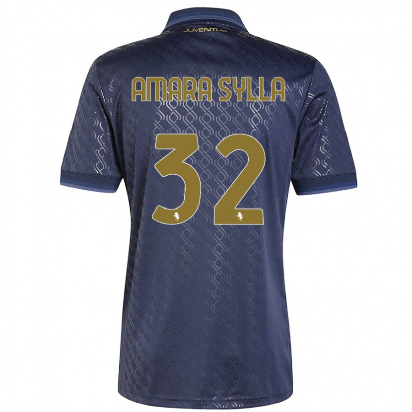 Danxen Barn Idris Amara Sylla #32 Marinblå Tredjesatsen Matchtröjor 2024/25 Tröjor T-Tröja