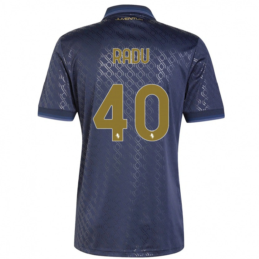 Danxen Barn Riccardo Radu #40 Marinblå Tredjesatsen Matchtröjor 2024/25 Tröjor T-Tröja