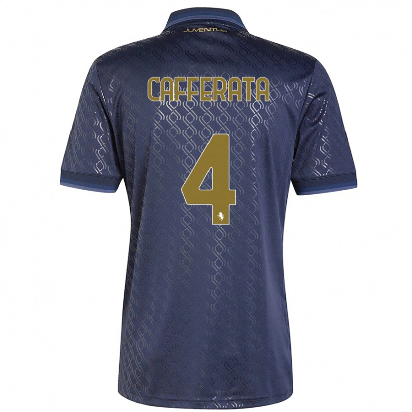 Danxen Barn Federica Cafferata #4 Marinblå Tredjesatsen Matchtröjor 2024/25 Tröjor T-Tröja