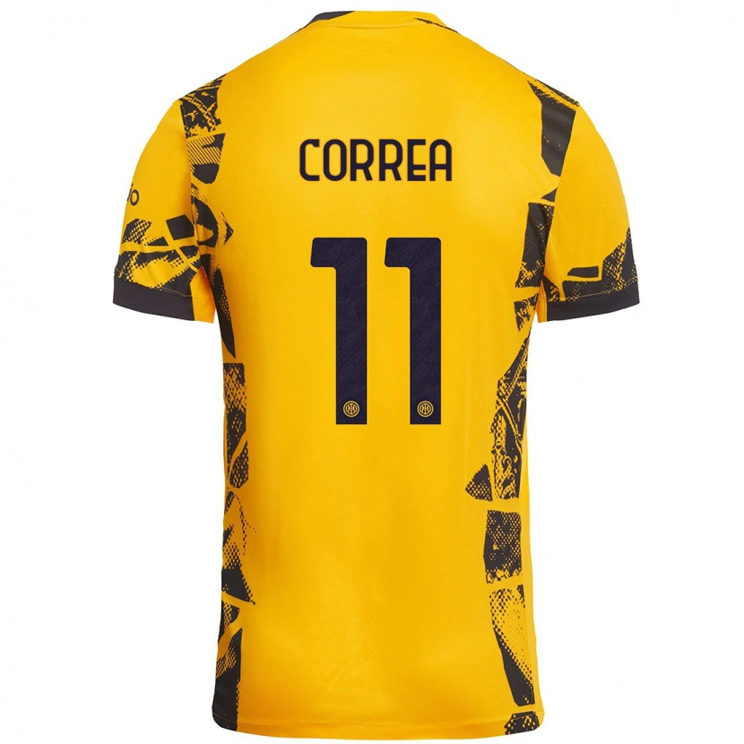Danxen Barn Joaquín Correa #11 Guld Svart Tredjesatsen Matchtröjor 2024/25 Tröjor T-Tröja