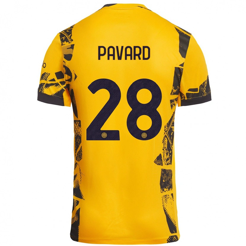 Danxen Barn Benjamin Pavard #28 Guld Svart Tredjesatsen Matchtröjor 2024/25 Tröjor T-Tröja
