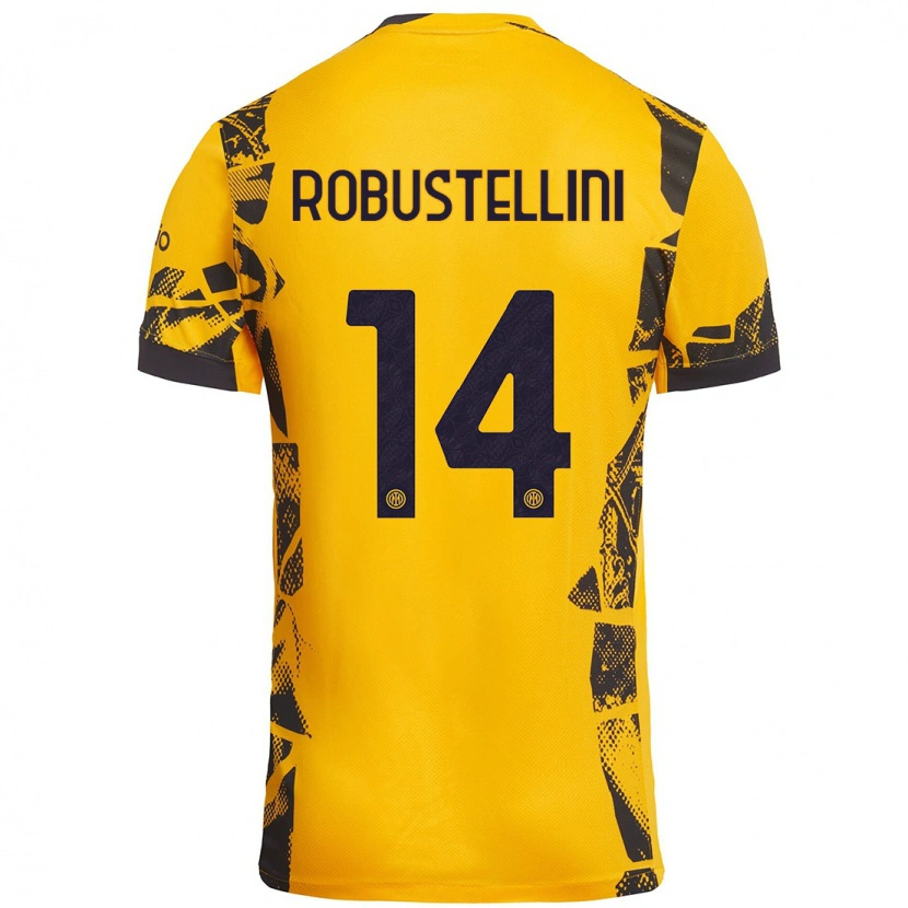 Danxen Barn Chiara Robustellini #14 Guld Svart Tredjesatsen Matchtröjor 2024/25 Tröjor T-Tröja