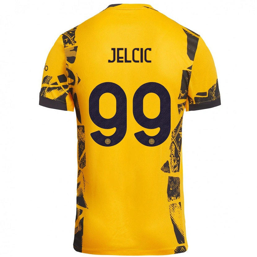 Danxen Barn Maja Jelčić #99 Guld Svart Tredjesatsen Matchtröjor 2024/25 Tröjor T-Tröja