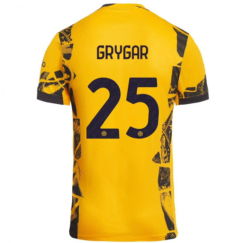 Danxen Barn Samuel Grygar #25 Guld Svart Tredjesatsen Matchtröjor 2024/25 Tröjor T-Tröja
