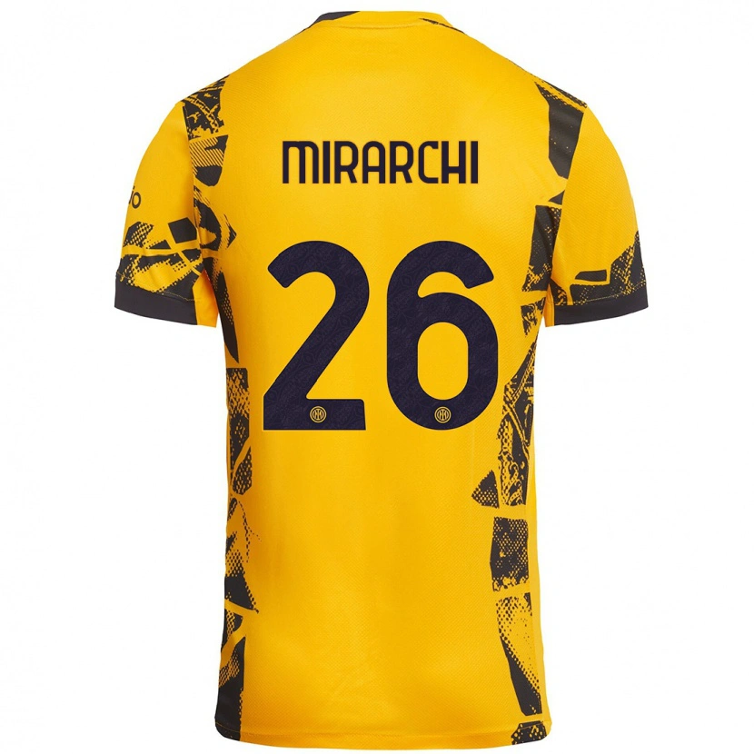 Danxen Barn Mattia Mirarchi #26 Guld Svart Tredjesatsen Matchtröjor 2024/25 Tröjor T-Tröja