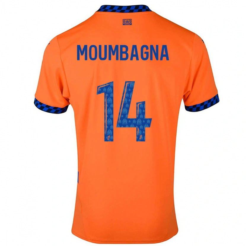 Danxen Barn Faris Moumbagna #14 Orange Mörkblå Tredjesatsen Matchtröjor 2024/25 Tröjor T-Tröja