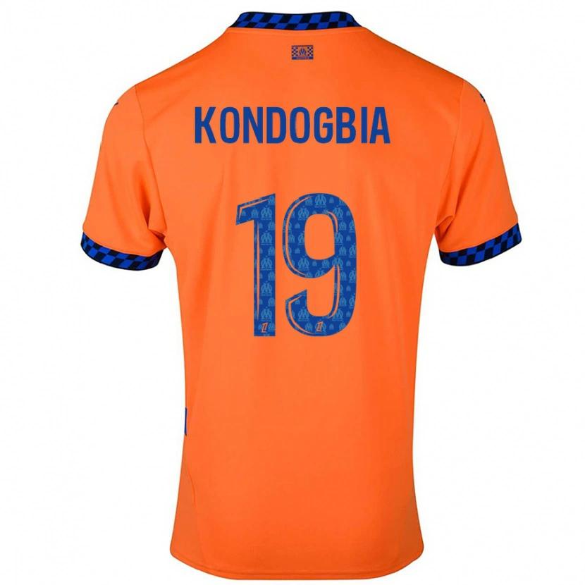 Danxen Barn Geoffrey Kondogbia #19 Orange Mörkblå Tredjesatsen Matchtröjor 2024/25 Tröjor T-Tröja