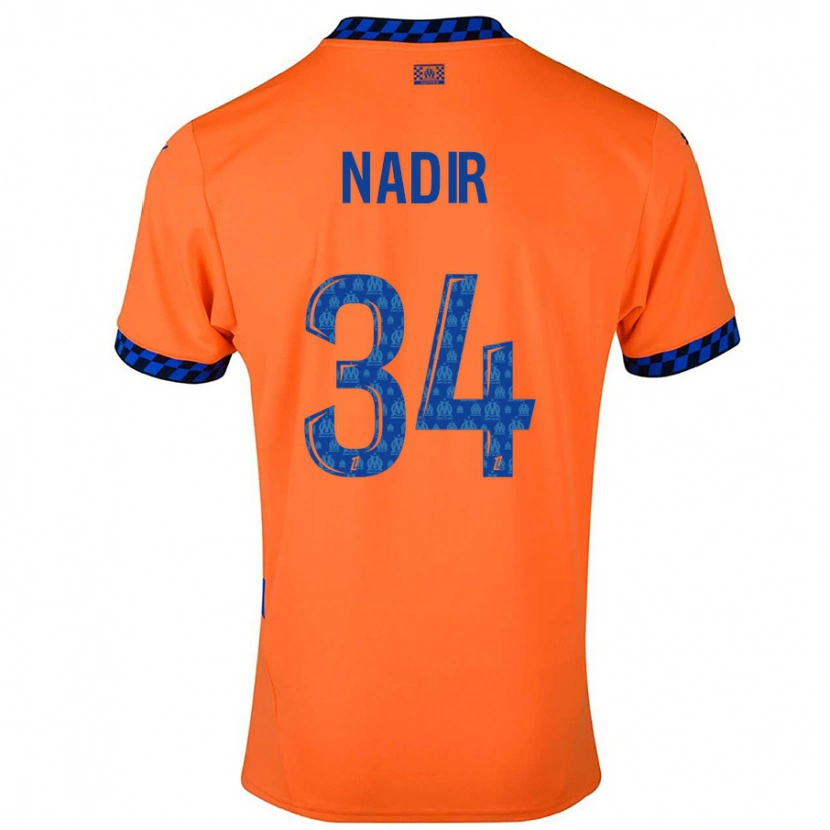 Danxen Barn Bilal Nadir #34 Orange Mörkblå Tredjesatsen Matchtröjor 2024/25 Tröjor T-Tröja